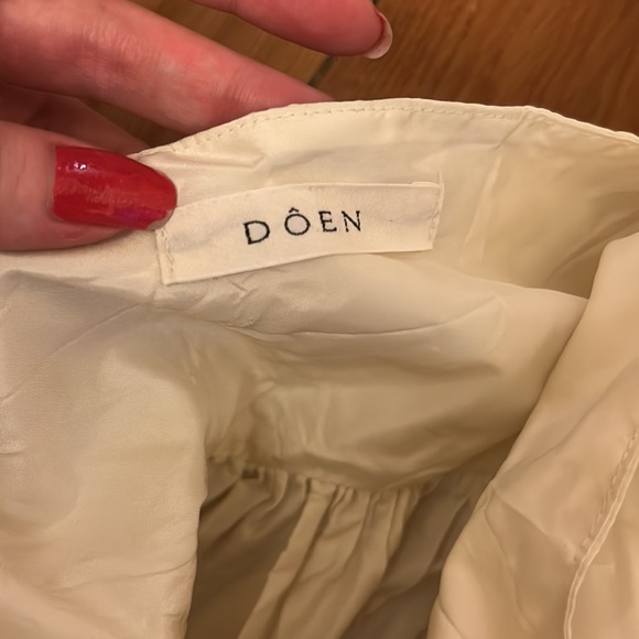 Doen ivory silk Cecelia dress selkie princess puff sleeves large - Picture 3 of 6